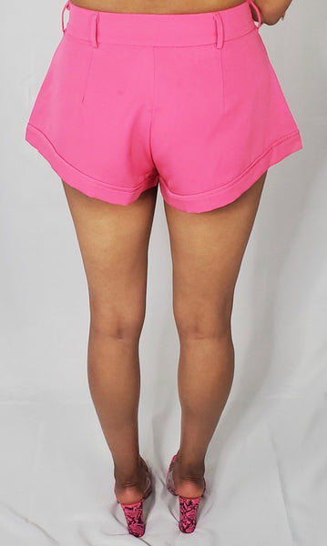 Hot Pink Flare Shorts